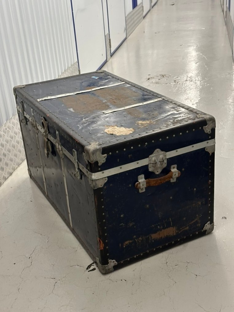 unkown - unknown - Cassa - Legno - baulone blu da viaggio del 1900 #4.3