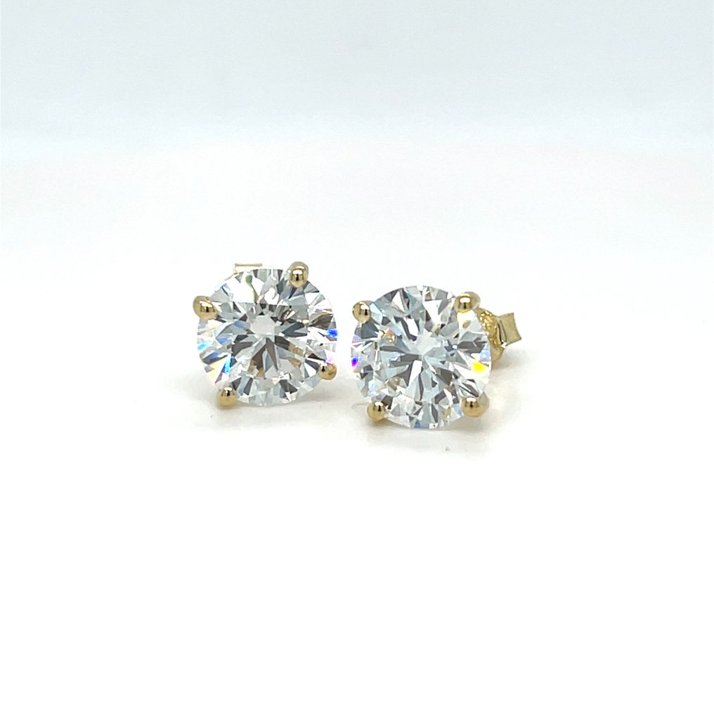 Zonder minimumprijs - Oorbellen - 14 karaat Geel goud - 1.42ct. tw. Diamant (Lab-grown) #1.0