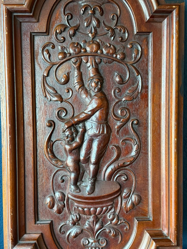 Σκάλισμα, "Le Jardin" - 78 cm - ξύλο καρυδιάς #4.3