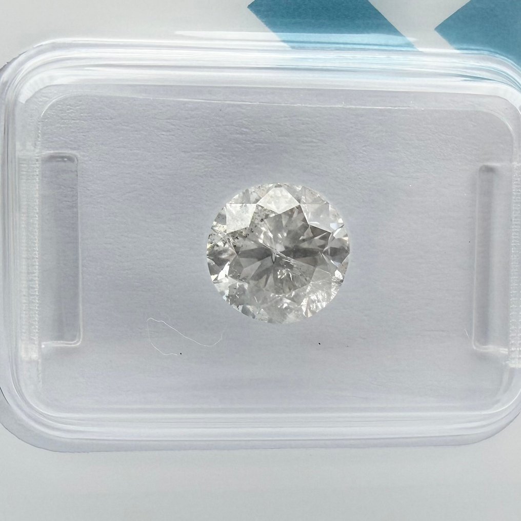 No reserve price - 1 pcs Diamond  (Natural)  - 1.54 ct - Round - H - I2 - International Gemological Institute (IGI) #1.0