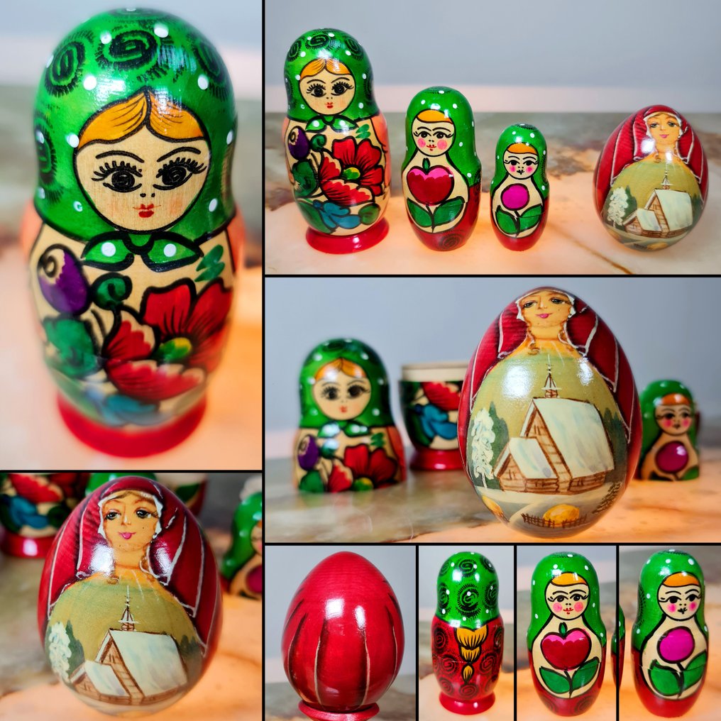 Artisanal - Παιχνίδι Ornement décoratif (4) - poupées faites main et œuf - 1990-2000 - Ρωσία #1.0