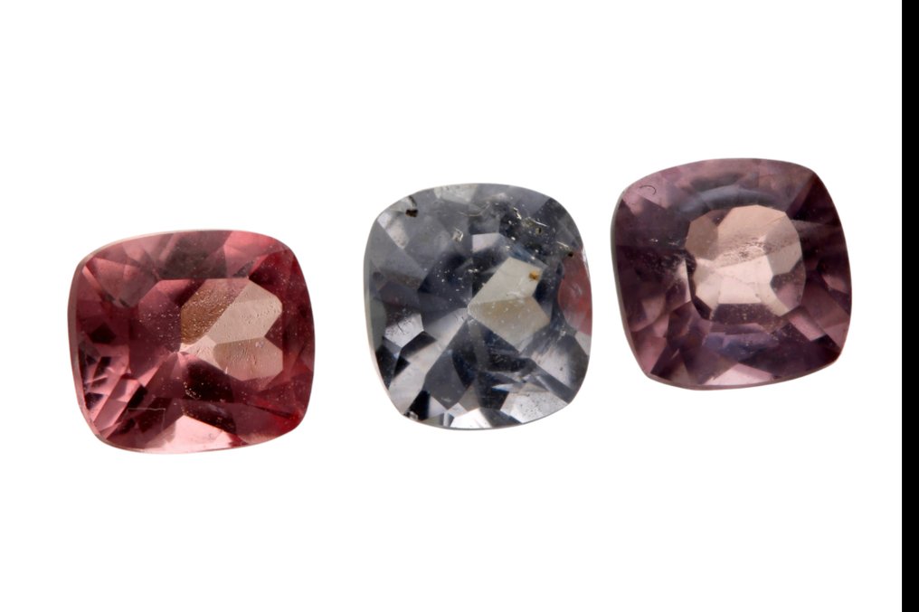 No reserve price - 3 pcs  Violet, Pink, Grey Spinel  - 1.80 ct - Instituto Gemólogico Español (IGE) #3.2