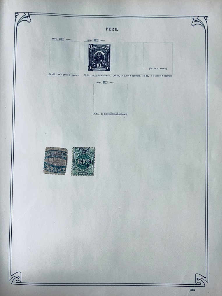 世界  - 收藏 / 调查者：世界在旧相册页上，包括南美洲及其他 #3.2