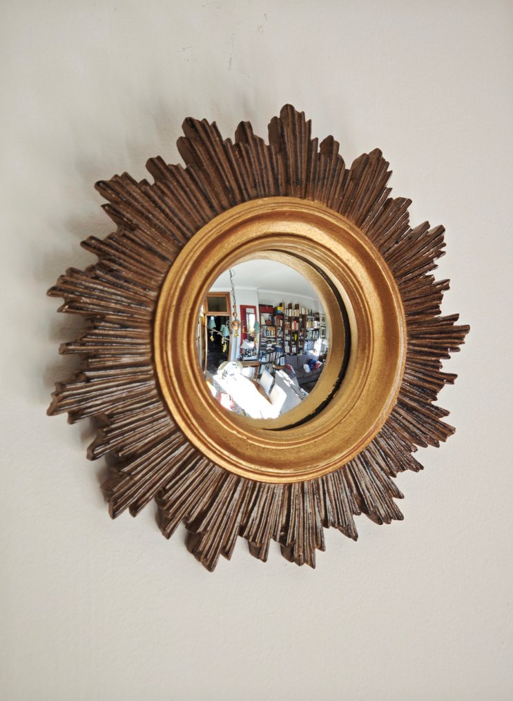 Specchiera- Witch's Eye / Butler - Vetro, Resina - Sunburst Convex Mirror #1.0