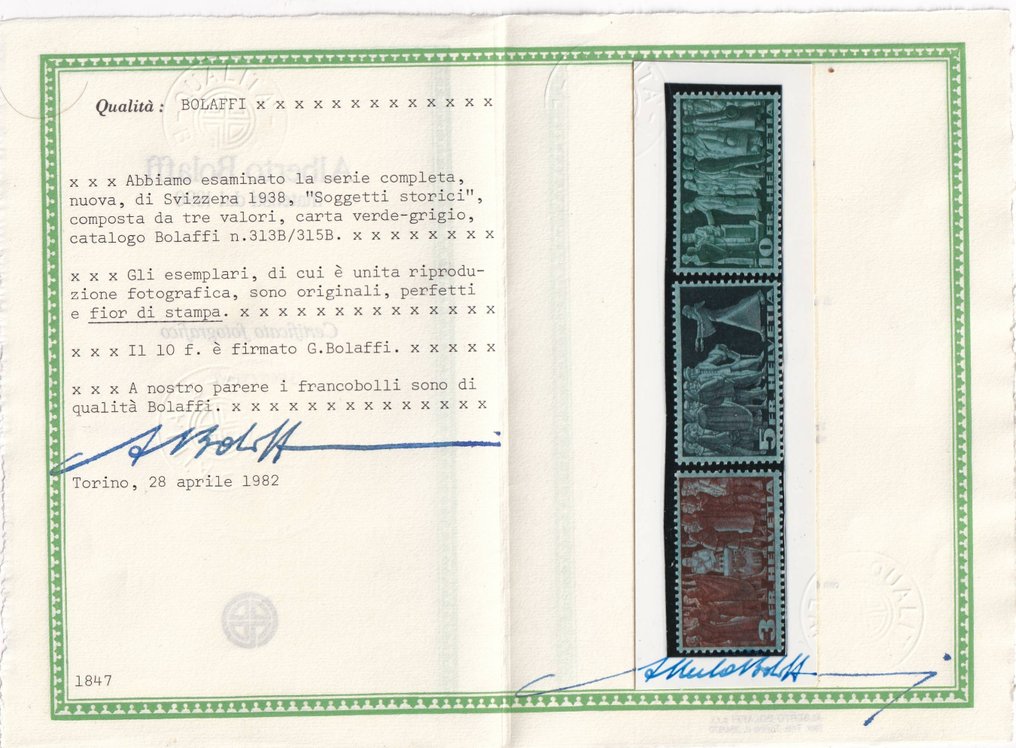 Schweiz 1938 - Historiske emner, Uafhængighedssymboler. 3 komplette serier #4.3