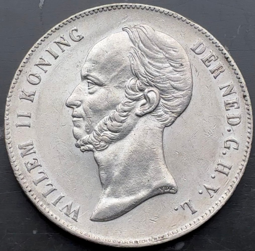 Ολλανδία. Willem II. 2 1/2 Gulden 1849 / PR / schaars in deze kwaliteit #1.0