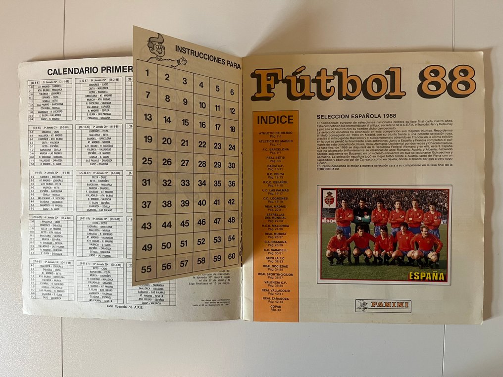 Panini Fútbol 88 Include modulo d’ordine originale, - 1 sticker missing - Album incompleto - Excellent (EX) #2.1