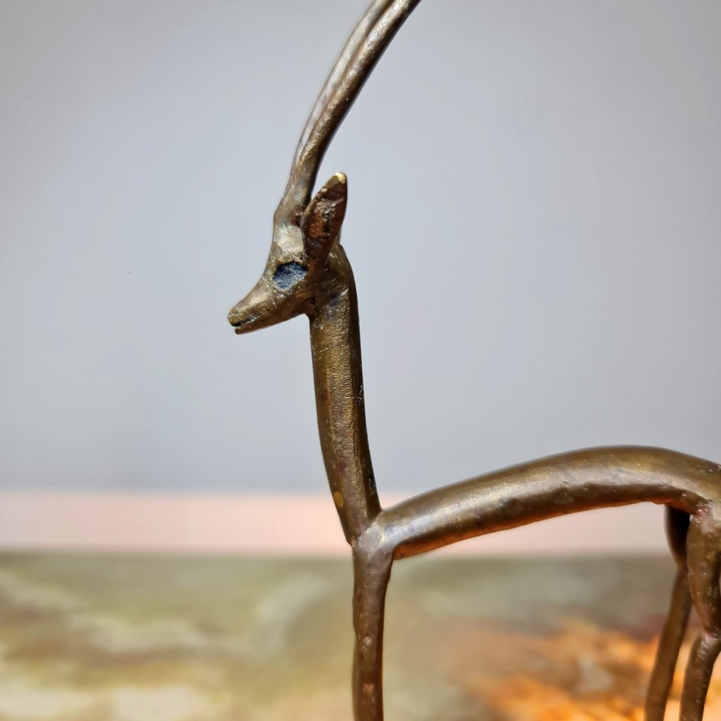Sculpture GAZELLE en laiton massif, H : 20 cm - Γλυπτό - Αφρική  (χωρίς τιμή ασφαλείας) #2.1