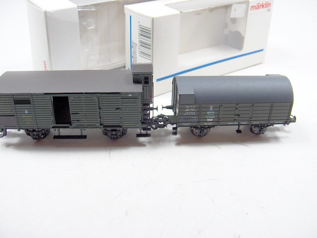 Märklin H0 - 4882 45089 - Ensemble de wagons de marchandises pour trains miniatures (2) - 2 wagons inutilisés. - K.Bay.Sts.B #3.2