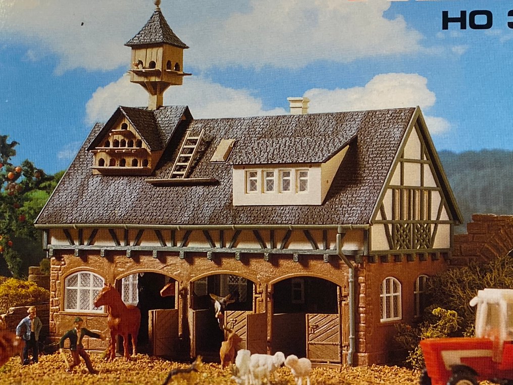 Vollmer H0 - 3726, 3734 - 模型火車建造工具 (2) - Groot varkwerk 养猪场和带附件的大马厩 #4.3