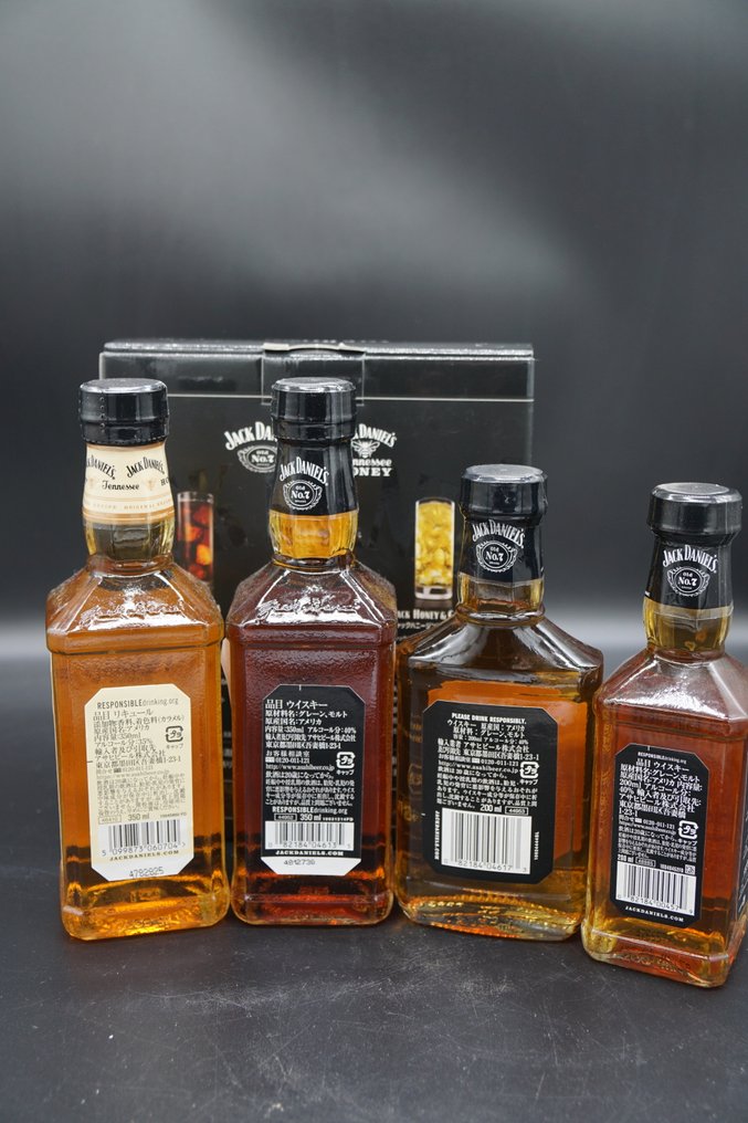 Jack Daniel's Old No 7 & Honey - gift set from Japan - 35cl, 20cl - 4 bottles #1.0