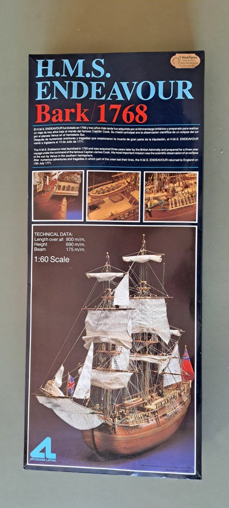 Artesania Latina 1:60 - Model boat - H.M.S. Endeavour Bark 1768 - Partially assembled #1.0