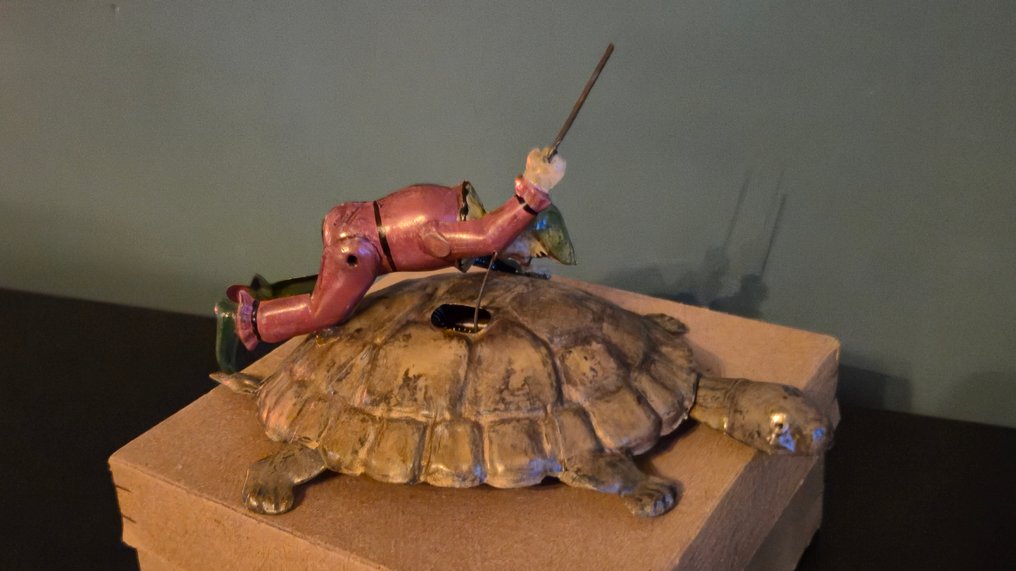 Eberl - 鐵皮玩具 - Extreme Rare Clown on Turtle, Boxed - 1920-1930 - 德國 #3.2