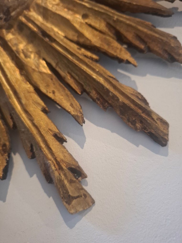 Καθρέφτης τοίχου- Ξύλο 1930/40 σπάνιο  - Ξύλο - καθρέφτης ήλιου #4.3