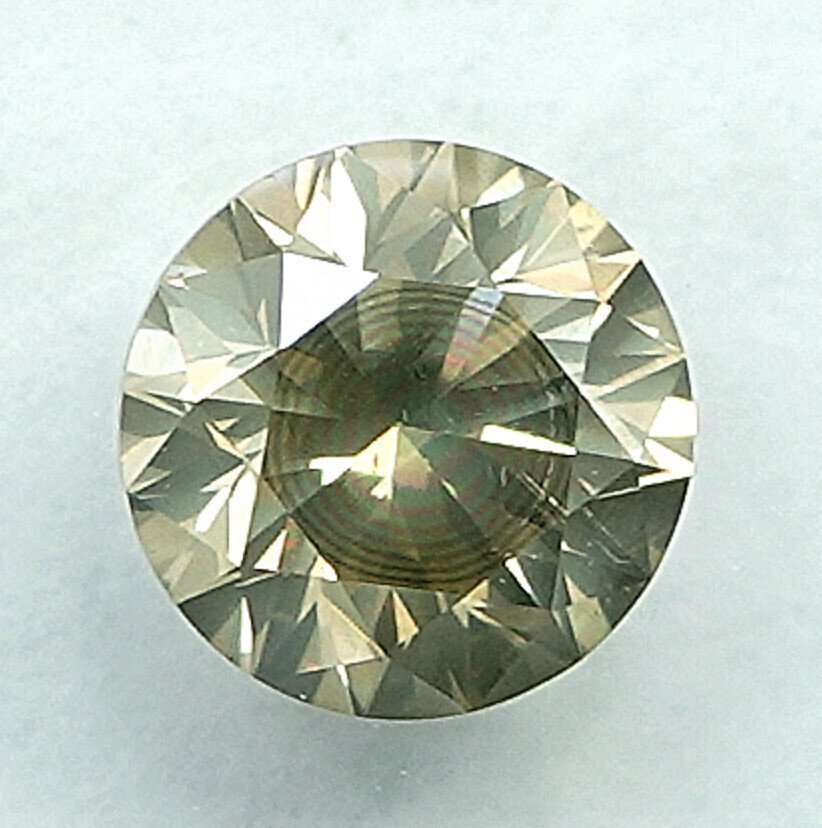 1 pcs 钻石 (天然色彩的) - 0.59 ct - 圆形 - Fancy 稍帶灰色的 黄色 - I1 内含一级 - 国际宝石研究院(IGI) #3.2