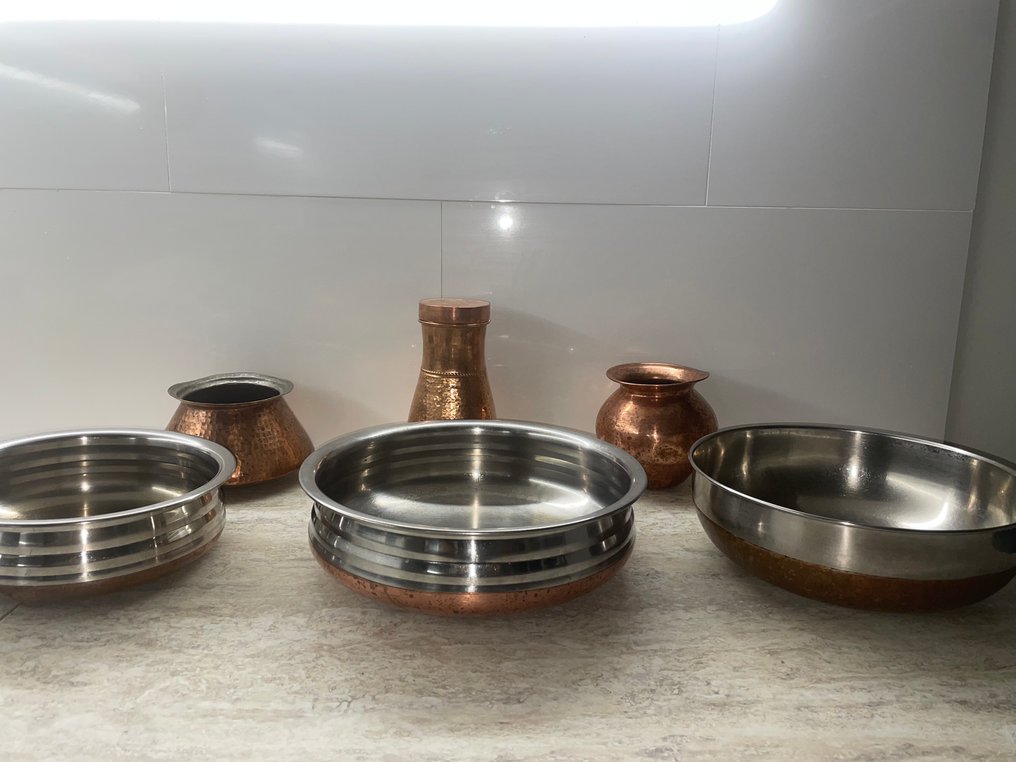 Set de vase pentru gătit (6) - Cupru, inox - Bucătărie cupru Gerij. #1.0