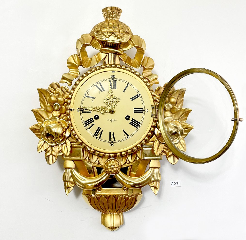 Cartel óra -   Fa, Sárgaréz - 1940-1950 #4.3