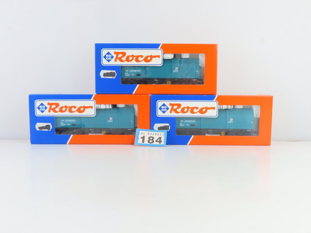 Roco H0 - 46516.1 - 模型貨運火車 (3) - 3 四轮轴伸缩车 - NS #1.0