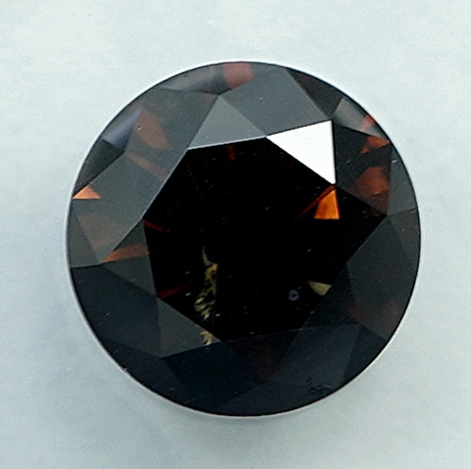 没有保留价 - 1 pcs 钻石  (天然色彩的)  - 0.74 ct - 圆形 - Fancy dark 似橙色 棕色 - I2 内含二级 - 国际宝石研究院（IGI） #2.1
