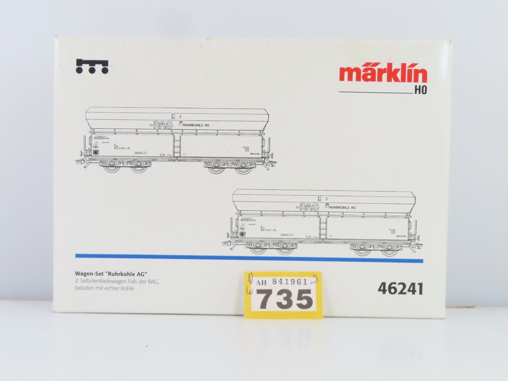 Märklin H0 - 46241 - Modeltog godsvogn sæt (1) - 2-delte godsvognsæt med 4-akslede under/selvløsere. - DB #2.1