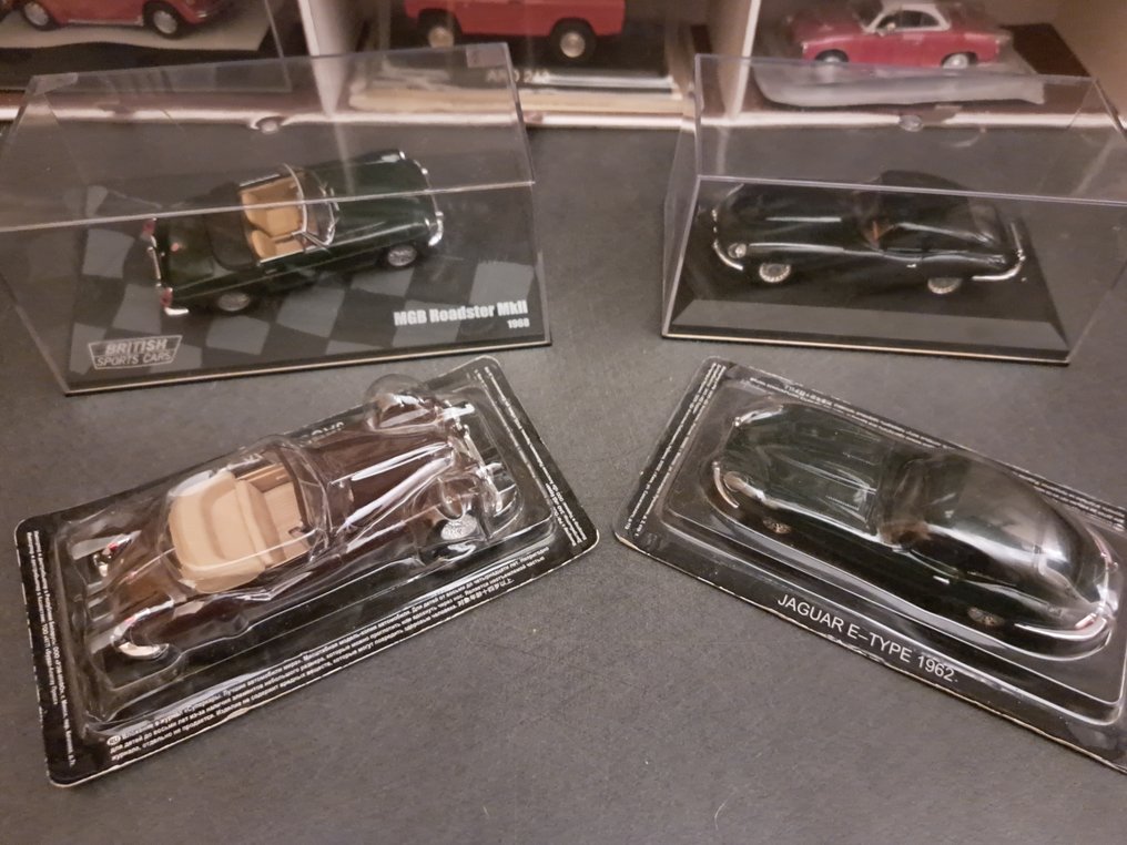 Solido, Altaya 1:43 - Modellino di auto  (4) - Jaguar E-Type (2), Jaguar XK140, Jaguar MKII #1.0