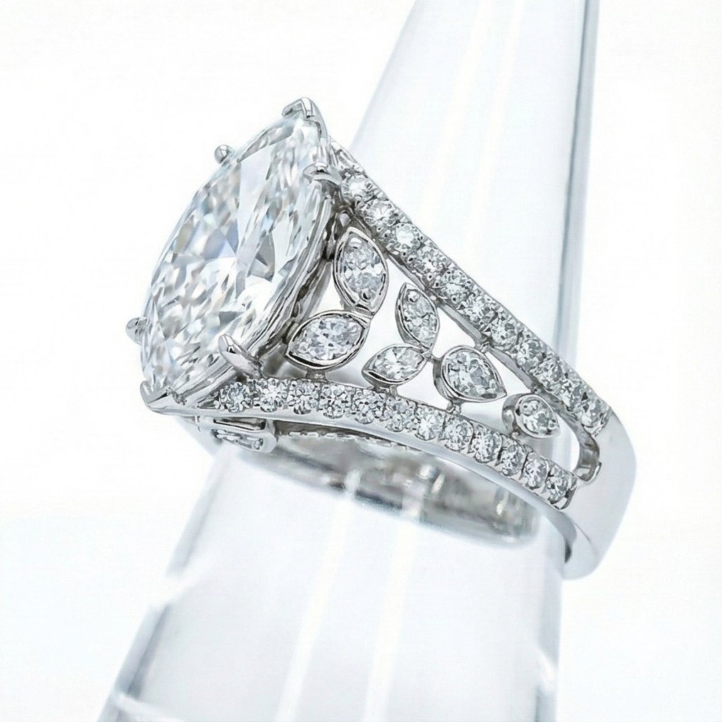 Ei pohjahintaa - Sormus - 14 kt. Valkokulta -  2.18ct. tw. Timantti (Laboratoriossa kasvatettu) - Timantti - IGI- seuraavan päivän EU-toimitus #1.0