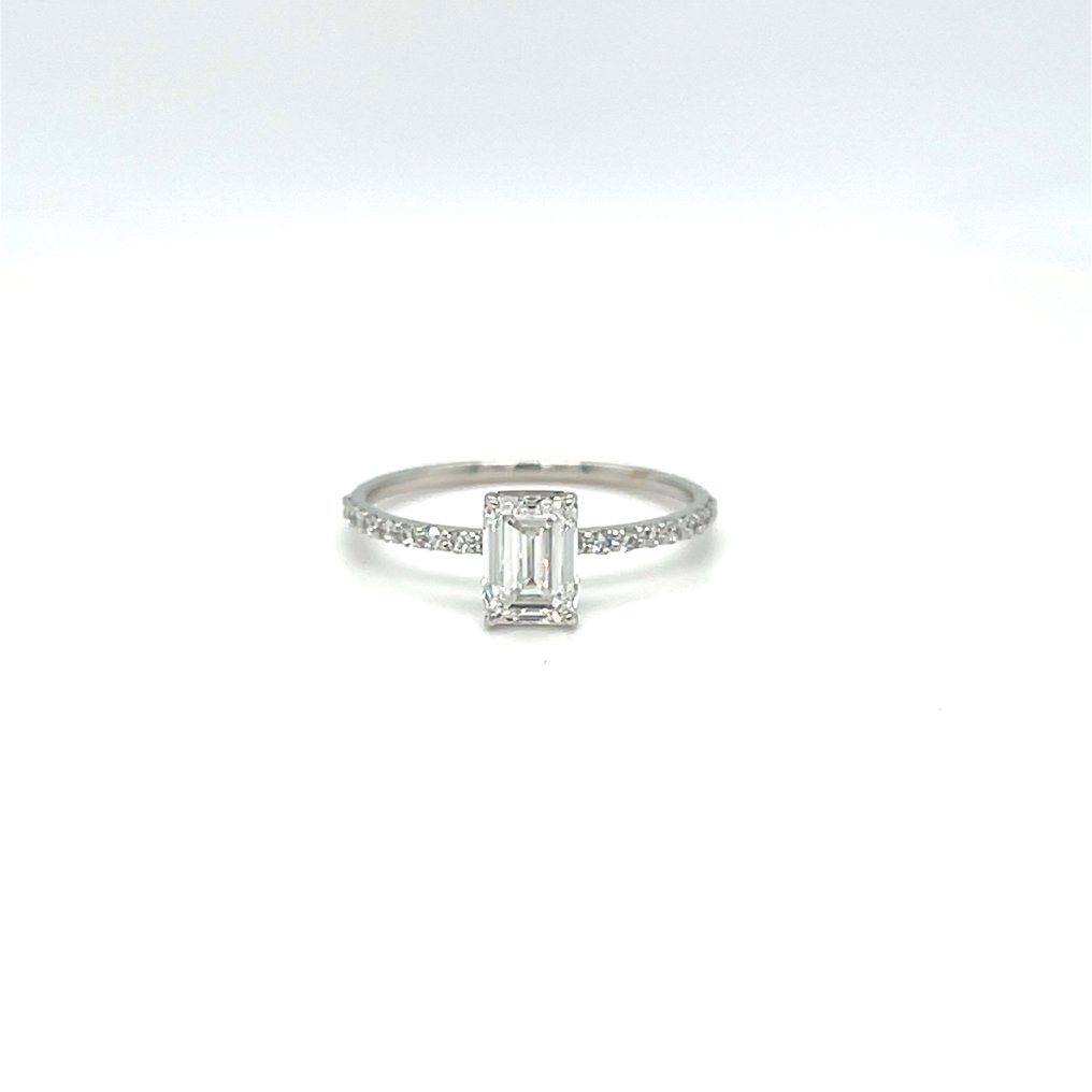 Zonder minimumprijs - Ring - 14 karaat Witgoud - 1.21ct. tw. Diamant (Lab-grown) - Diamant #2.1