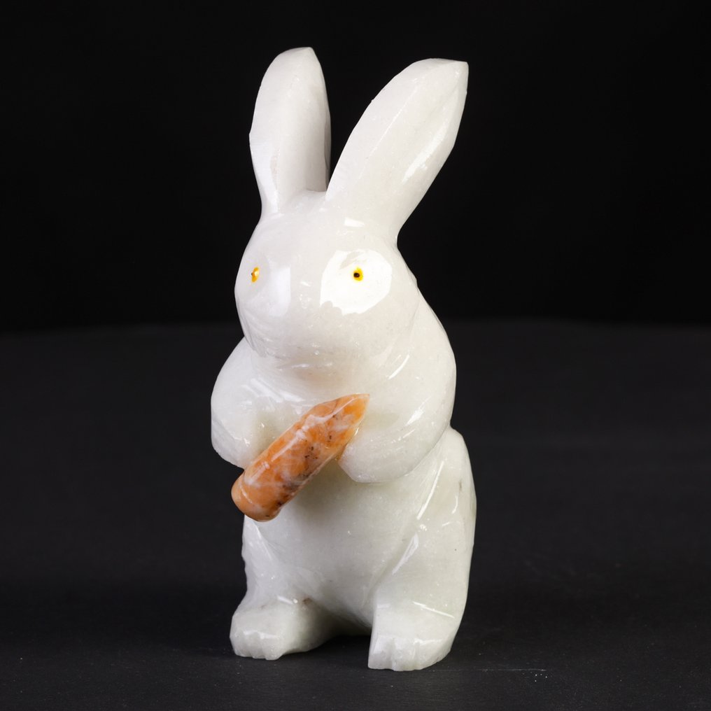 The White Rabbit - Carved White Quartz - Altezza: 1189 mm - Larghezza: 47 mm- 400 g #4.3