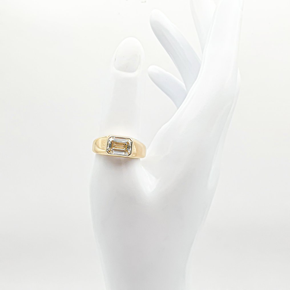 戒指 - 14K包金 黄金 -  3.08ct. tw. 钻石 (实验室培育) - E VS1 IGI #4.3