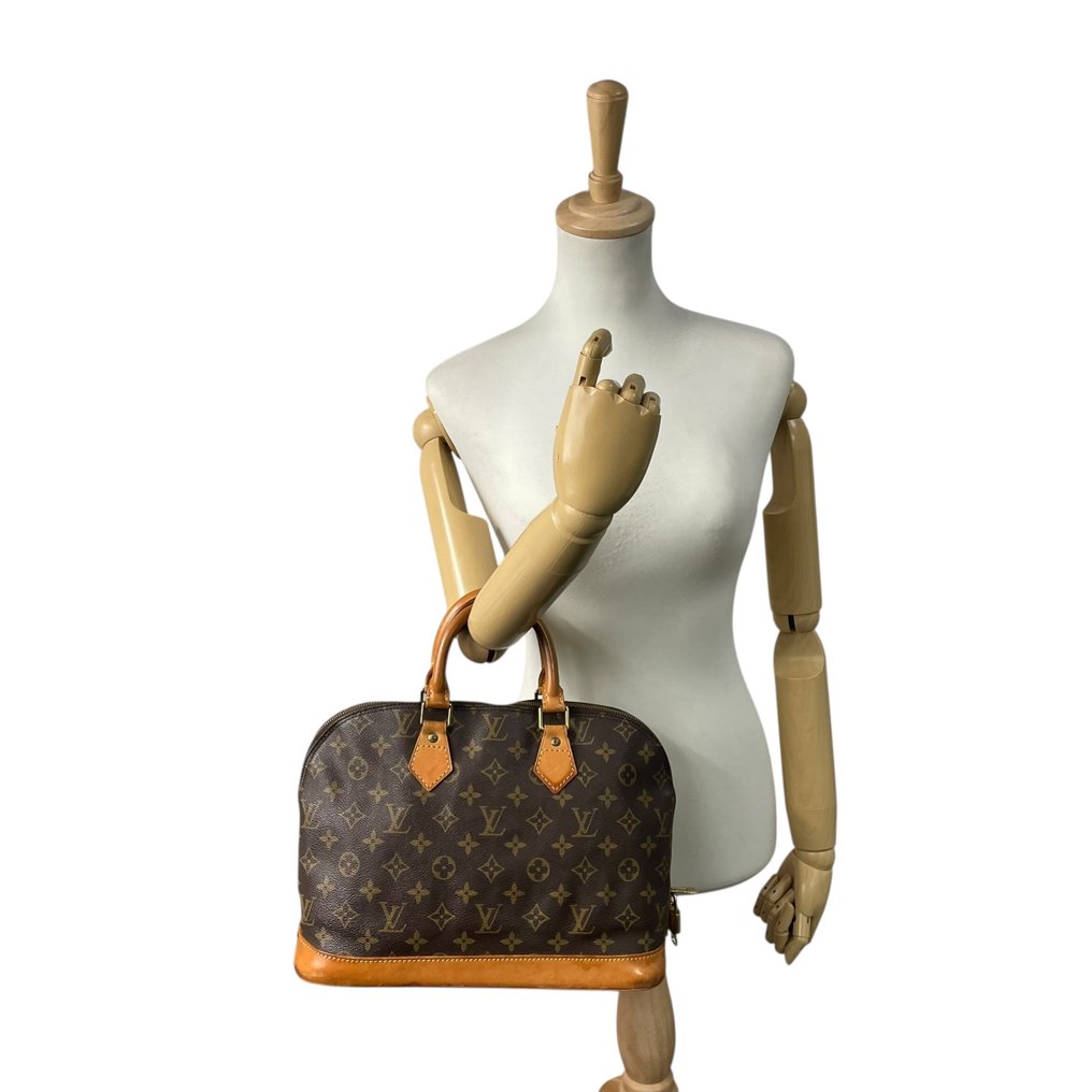 Louis Vuitton - Monogram Alma PM Handbag Classic Structured Top Handle Bag Gold Hardware - Handbag #3.2