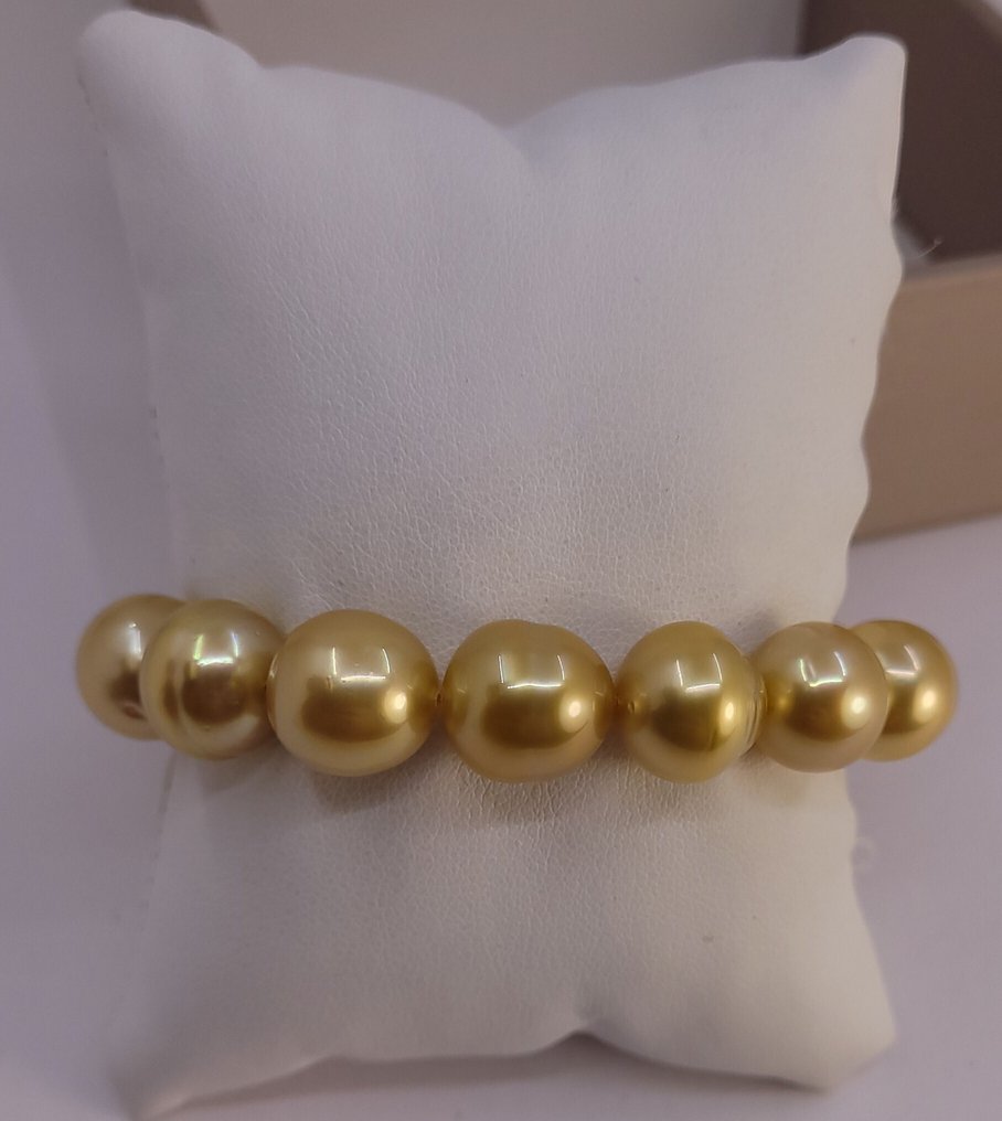 Bracciale Dimensione enorme - Perle South Sea Deep Golden - 12x13mm #2.1