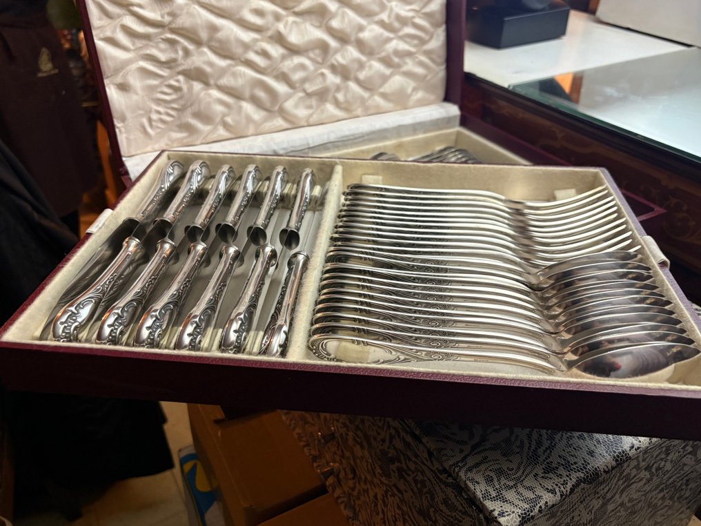 Servizio di posate per 12 (84) - ALPACCA ROSTFREI SOLINGEN ZILBER 100 - Placcato argento #2.1