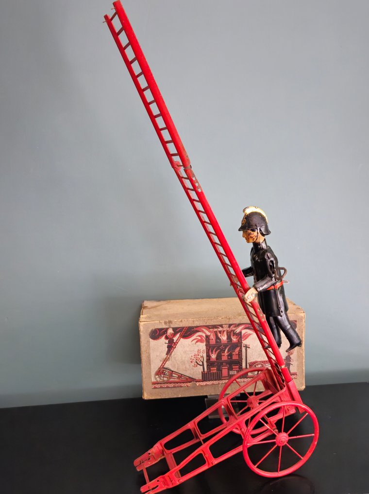 George Adam Mangold/ Gama - Carro de lata - Firemen with Cart and ladder - 1920-1930 - Alemanha #1.0