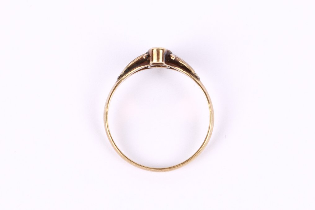 Zonder minimumprijs - Ring - 14 karaat Geel goud Aquamarijn - Parel #4.3