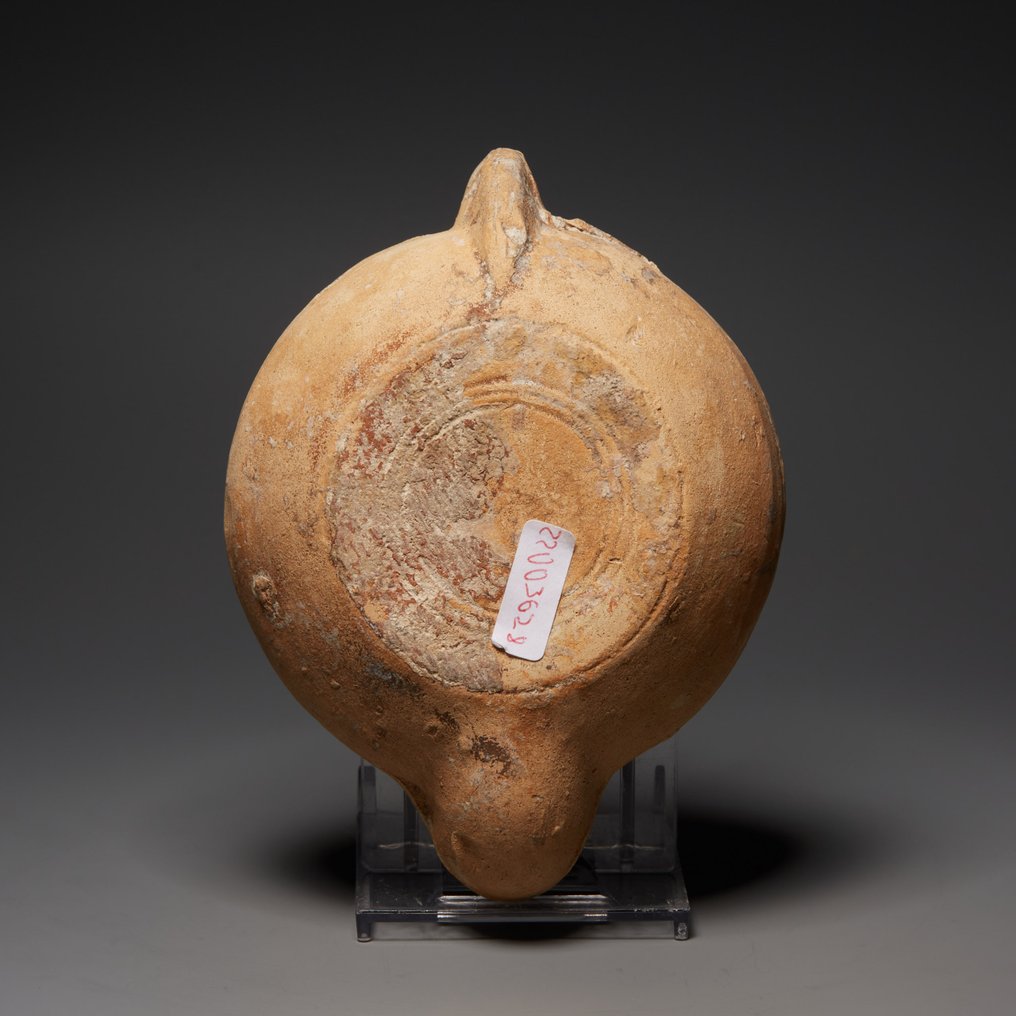 Ancient Roman Terracotta Oil Lamp with a deer. 1st-3rd century AD. 11.5 cm length. #1.0
