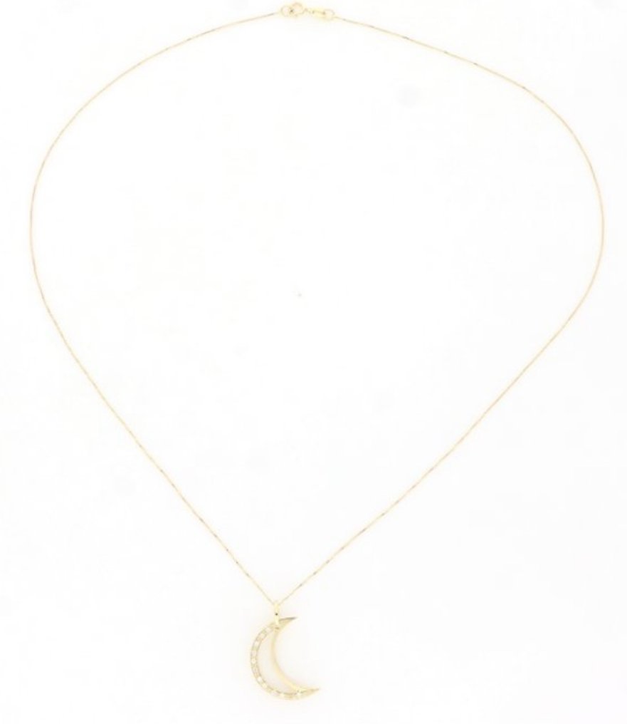 Sans prix de réserve - Pendentif - 18 carats Or jaune -  0.16ct. tw. Diamant (Naturelle)  - Diamant - Pendentif en or 18 carats avec diamants #3.2