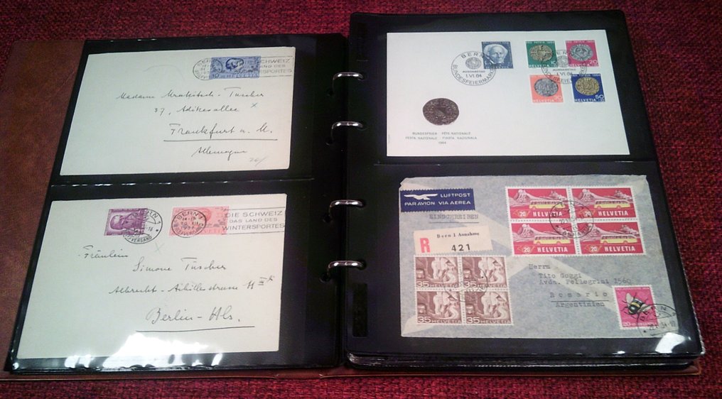 Switzerland  - Switzerland - Collection of 84 envelopes, front pages, and FDCs #4.3