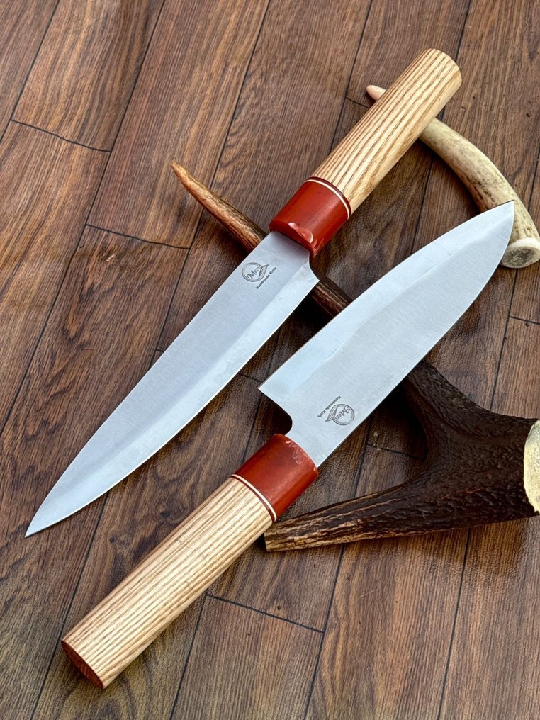厨刀 - 日本风格。手工厨房刀，厨师刀，非洲木材。Risen 10/53 - 亚洲 #1.0
