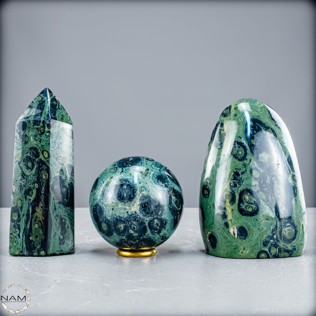 天然坎巴巴碧玉玛瑙套装 令人安心的、强大的、充满古老能量的- 1390.77 g - (3) #4.3