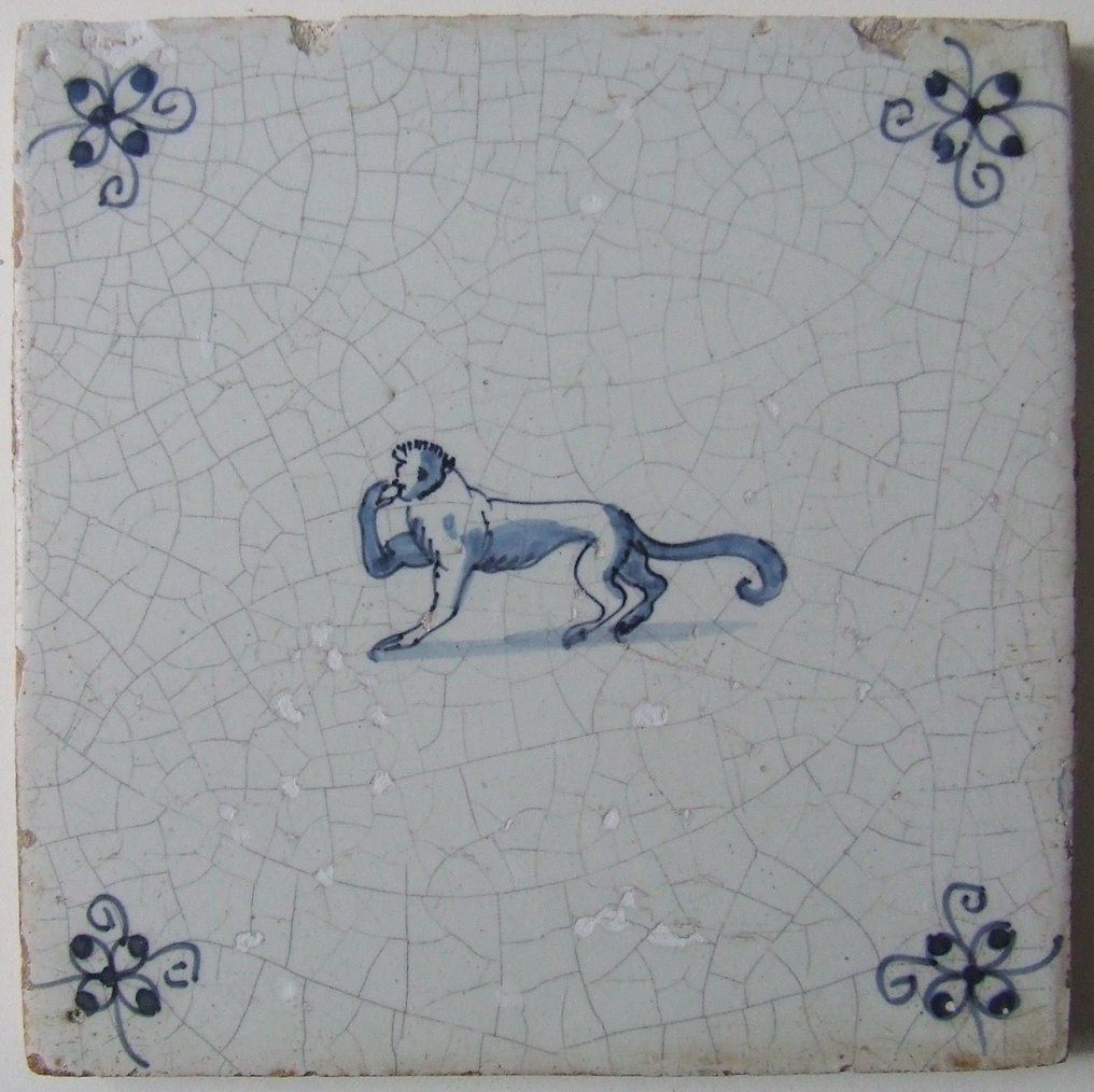  Tile - Tile with an Eating Monkey - 1650-1700  #4.3