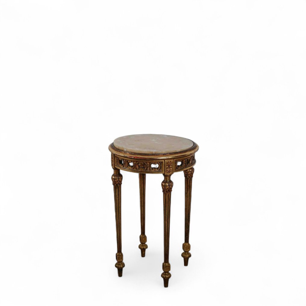 Βοηθητικό τραπεζάκι - Μάρμαρο, Επιχρυσωμένο ξύλο #2.1