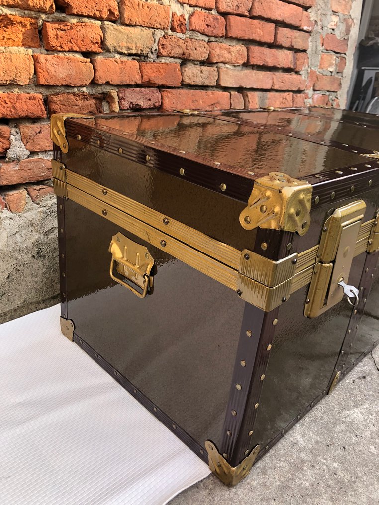 Baule da armadio - legno ed ottone - A coda di rondine #1.0