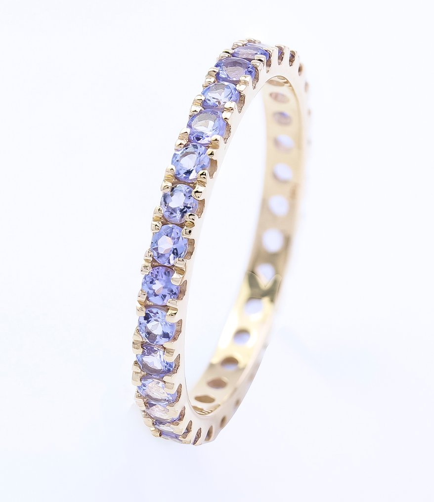 沒有保留價 - 戒指 - 14 克拉 黃金 坦桑石 - US-7 #2.1