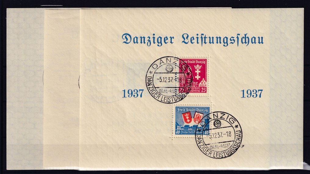 Gdańsk 1937 - Wydanie bloków z specjalnymi stemplowaniami. - Michel:1/3 #1.0