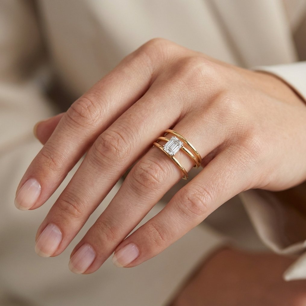 戒指 - 18 克拉 黃金 -  0.41ct. tw. 鉆石 (天然) - 1.20 克拉外观 #1.0