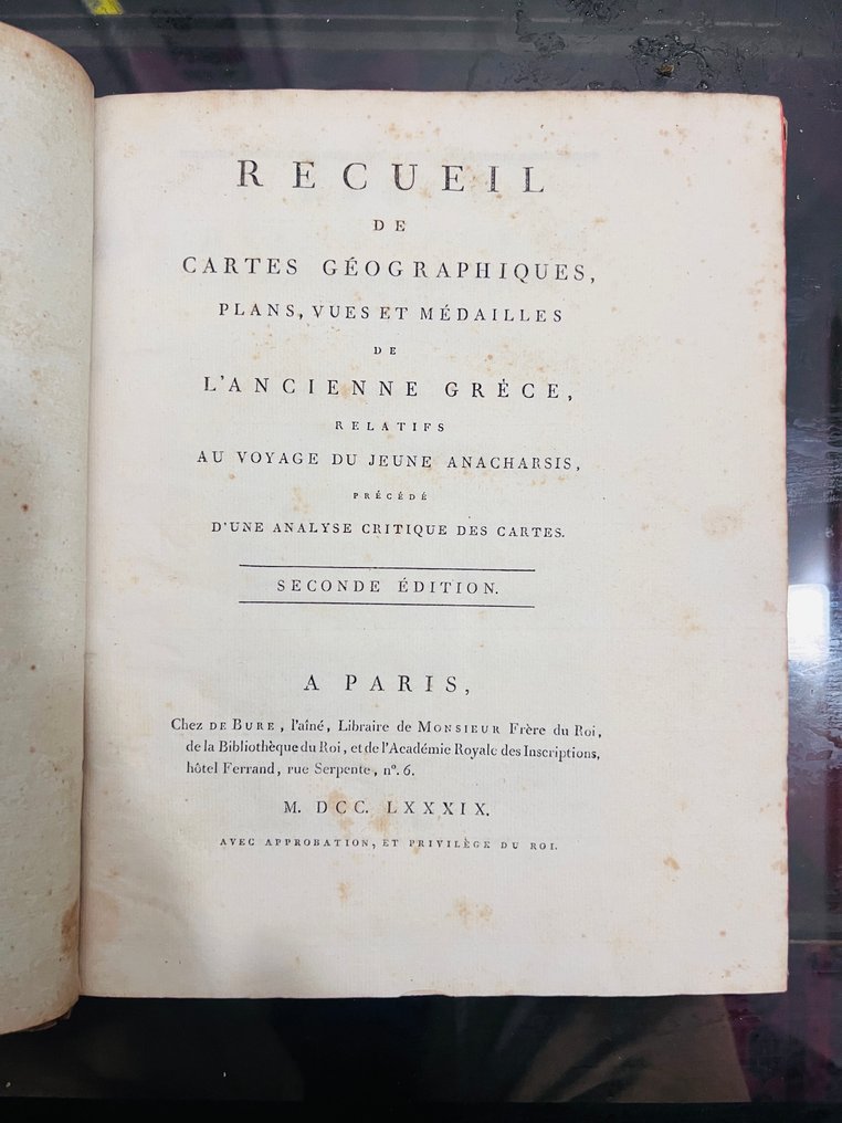 Jean-Jacques Barthélemy (dit l’abbé Barthélemy) - Recueil de cartes géographiques, plans, vues et médailles de l’ancienne Grèce, relatifs au voyage du - 1789 #1.0