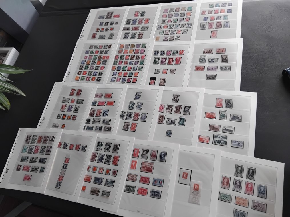 France 1944/1949 - Consecutive lot of 6 complete years of new luxury items on Lindner album sheets. - Yvert n°599 au n°862 + Poste Aérienne, Variétés & Matériel // Voir Photo & déscriptif. #1.0