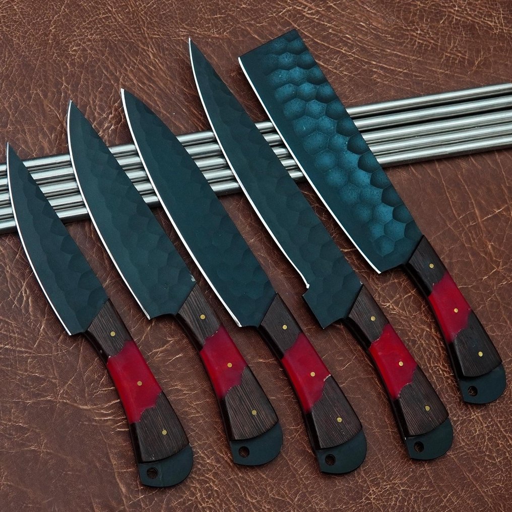 厨刀 - Kitchen knife set -  厨师刀 - 蔷薇木, 甜 - 北美 - 烧烤厨师套装，厨师刀 #1.0