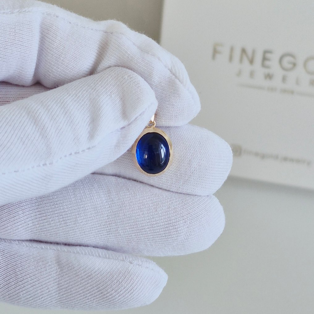 Pendentif - 14 carats Or jaune Zircon - Saphir ovale Zircon #1.0