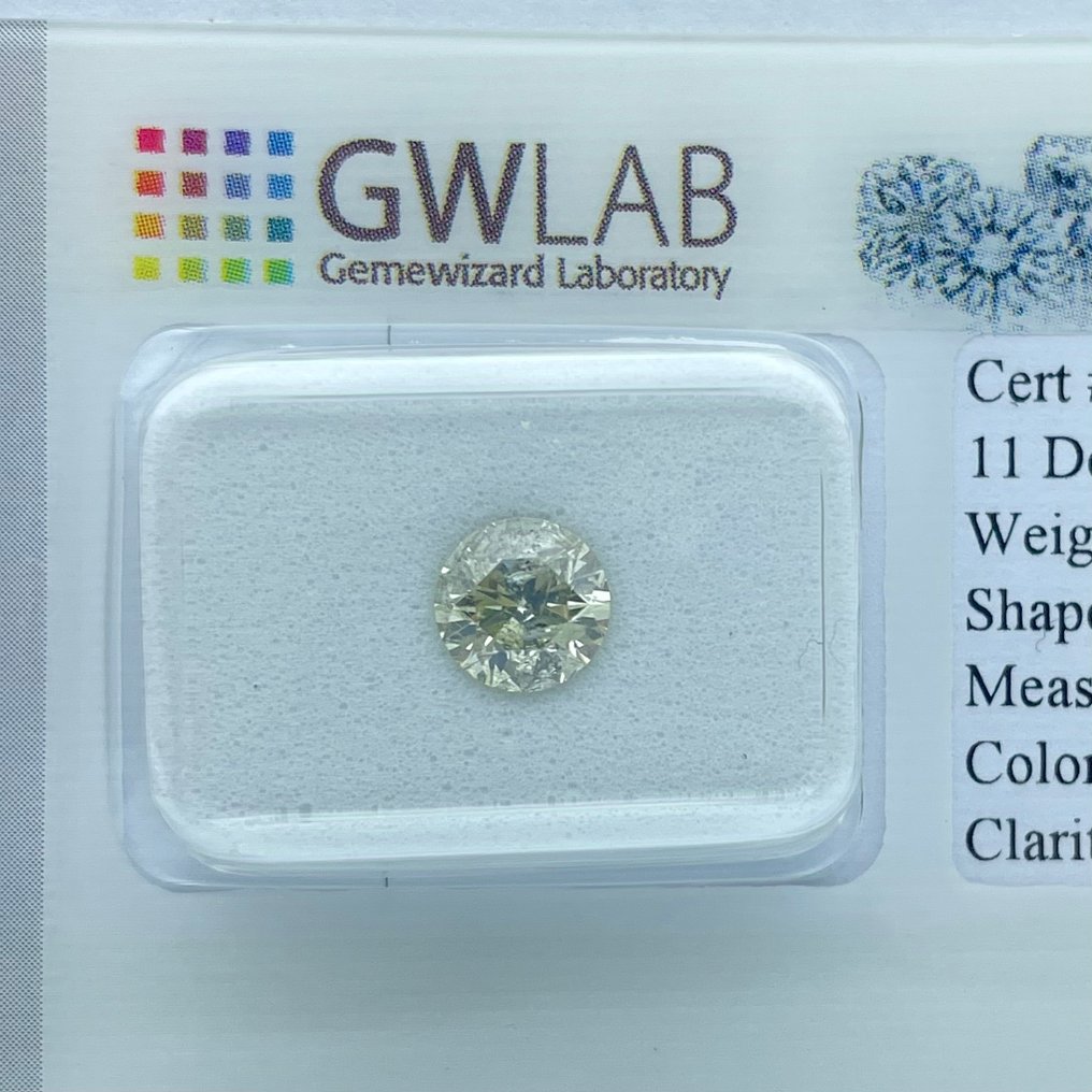 No reserve price - 1 pcs Diamond (Natural) - 0.81 ct - Round - K - I1 - Gemewizard Gemological Laboratory (GWLab) #1.0